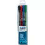 DONAU D-fine fineliner, 0,4 mm, etui van 4 stuks, geassorteerde kleuren