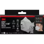 3M Aura Comfort Cool Flow stofmasker, FFP3, met ventiel, pak van 2 stuks