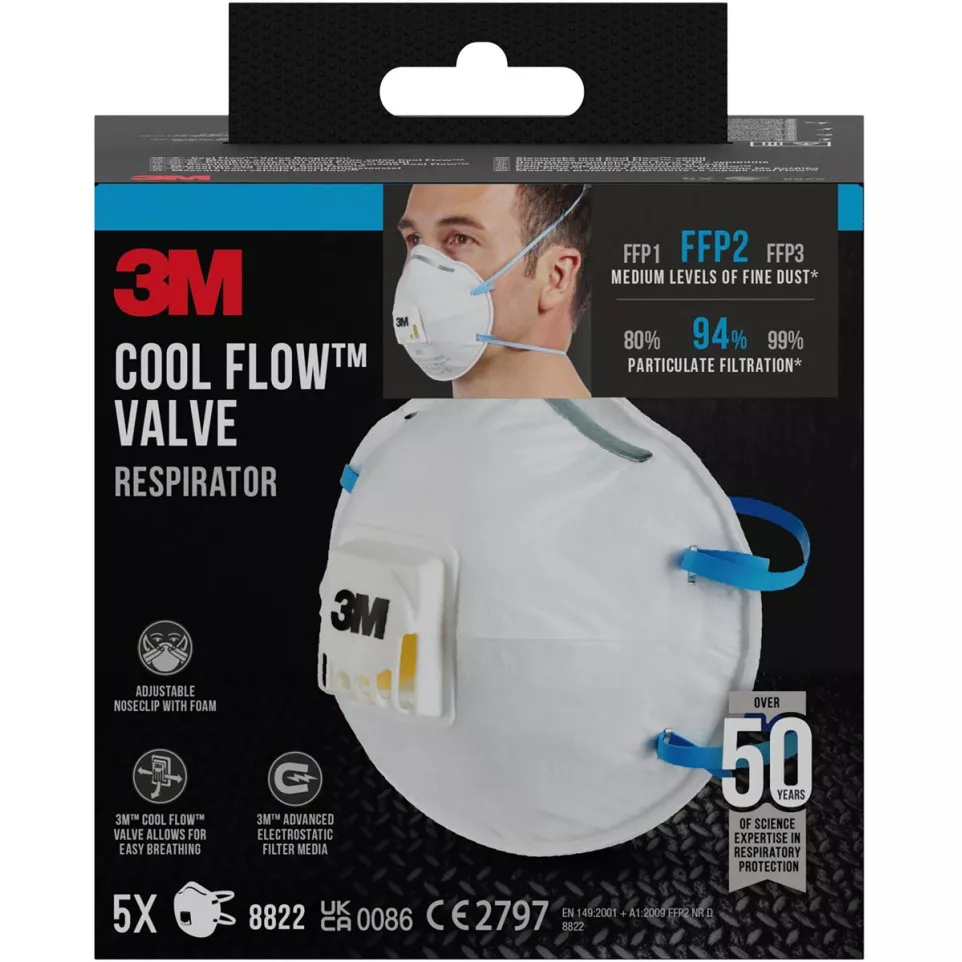 3M Cool Flow stofmasker, FFP2, met...