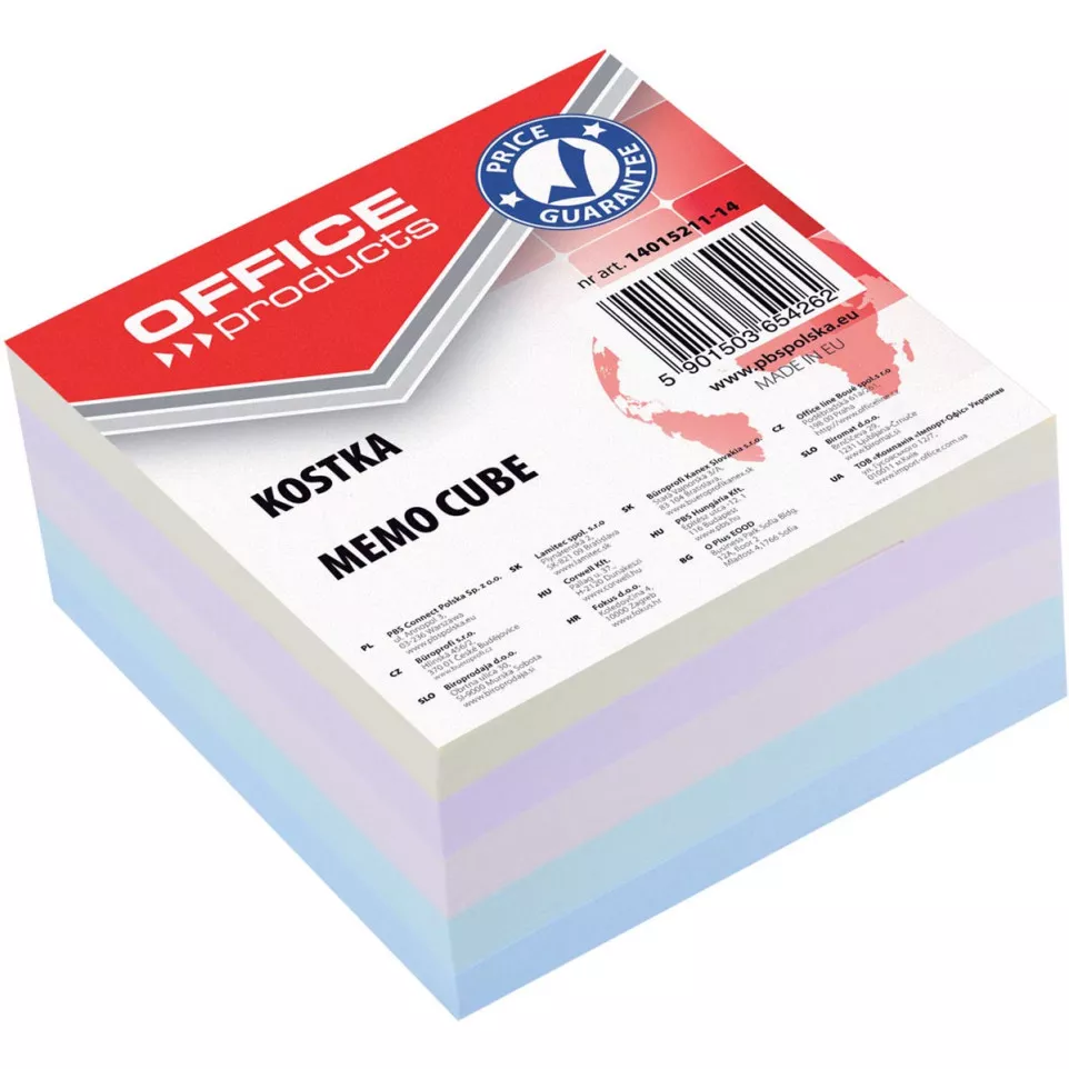 OFFICE products cube-mémo, collé, 8,5...
