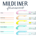 ZEBRA MILDLINER markeerstift, dubbele punt, Fluor, etui van 5 stuks, in geassorteerde kleuren