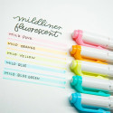 ZEBRA MILDLINER Double-Ended Highlighter, Fluorescent, Set of 5, Assorted Colors
