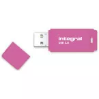 Integral Neon USB 3.0 Flash Drive, 16 GB, Pink