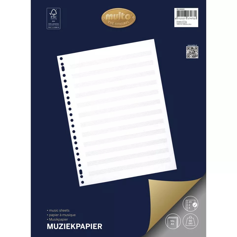 Multo Music Manuscript Paper, A4, 23...