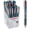 ZEBRA Clip-on Slim 4-Color Ballpoint Pen, 0.7 mm, Classic Ink Colors