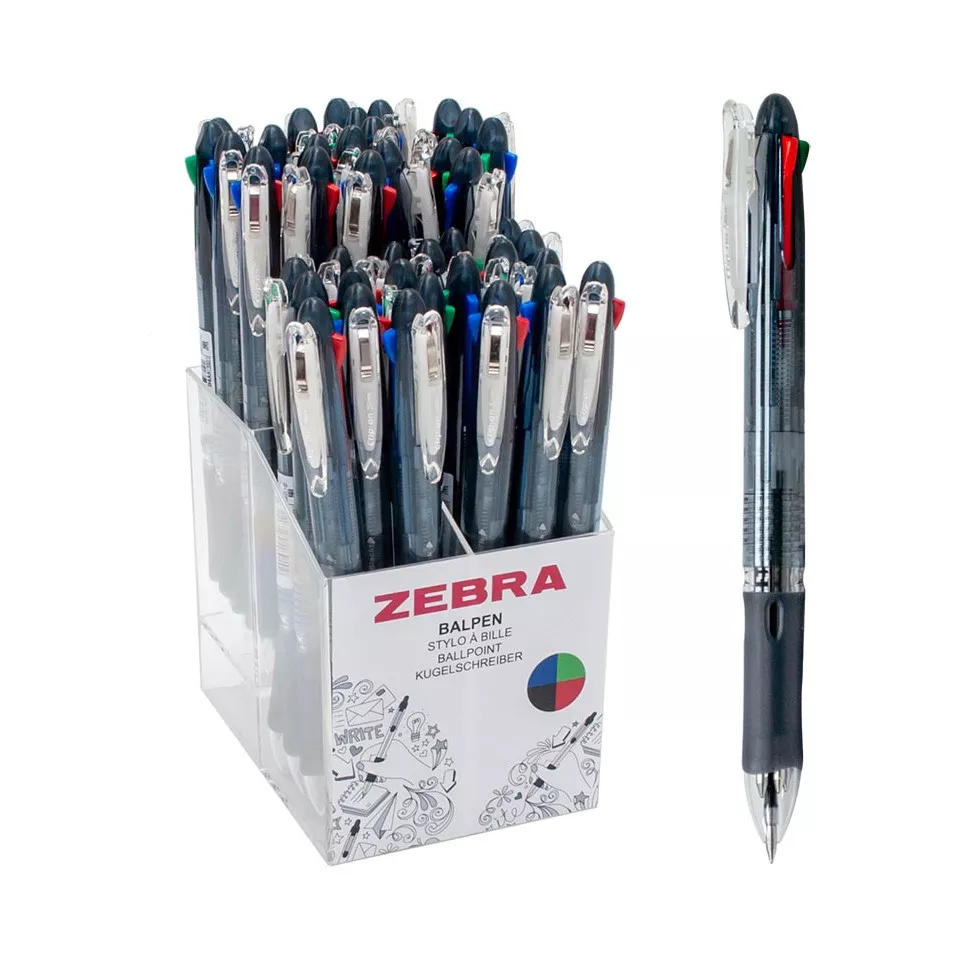 ZEBRA Clip-on Slim 4-Color Ballpoint...