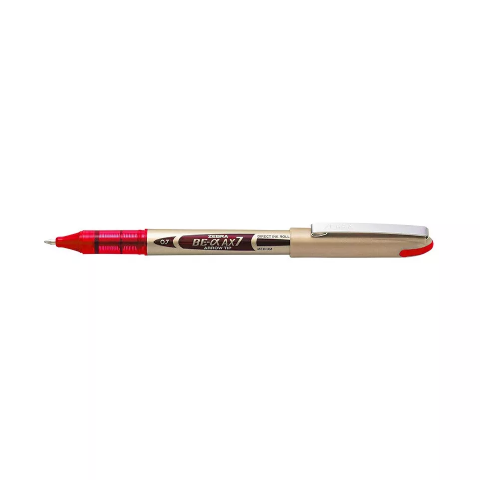 ZEBRA AX-7 Rollerball Pen, 0.7 mm, Red