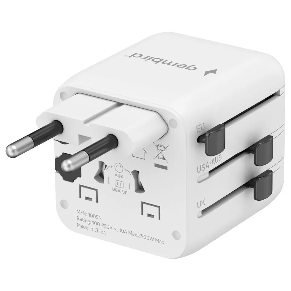 Gembird Universal Adapter, White