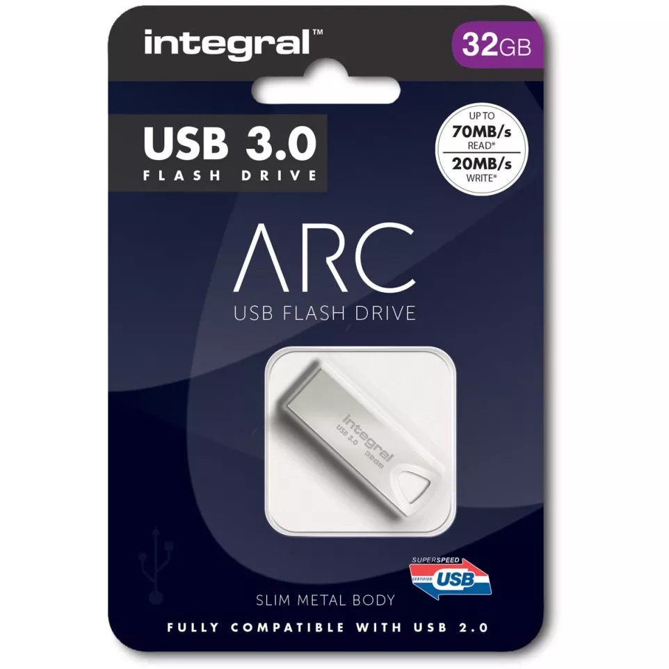 Integral ARC clé USB 3.0, 32 Go, argent