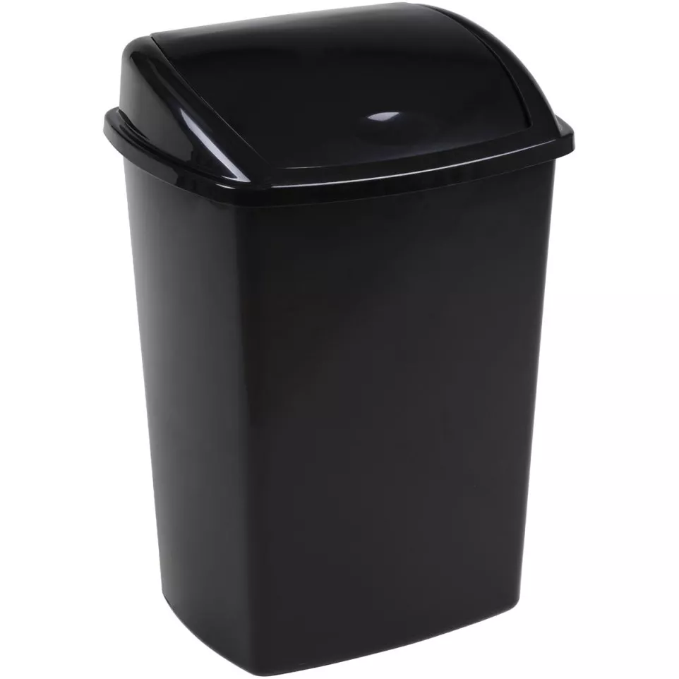 Vuilbak met swing deksel 4,45 l, zwart