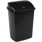 Poubelle avec couvercle swing 4,45 l, noir