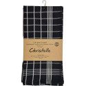Christelle Hand Towels, 50 x 70 cm, Checkered, Black, Pack of 3