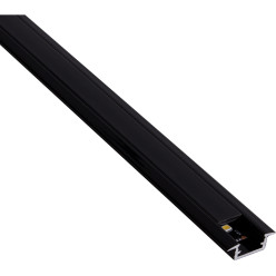 In-Line Mini XL Recessed Black Aluminum LED Profile with Black Cover 14x6mm / 2m