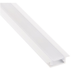 Recessed In-Line Mini XL 14x6mm White Aluminum LED Profile with Opal Cover / 2m