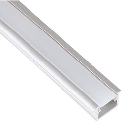 Recessed LED Profile In-Line Mini XL 14x6mm Anodized Aluminum with Opal Cover / 2m