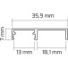LED Surface Profile FLOOR 39x18x13mm Anodized Aluminum with Opal Cover / 2m