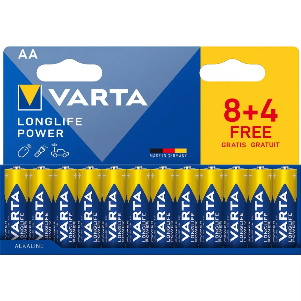 Varta Longlife Power AA Batteries,...