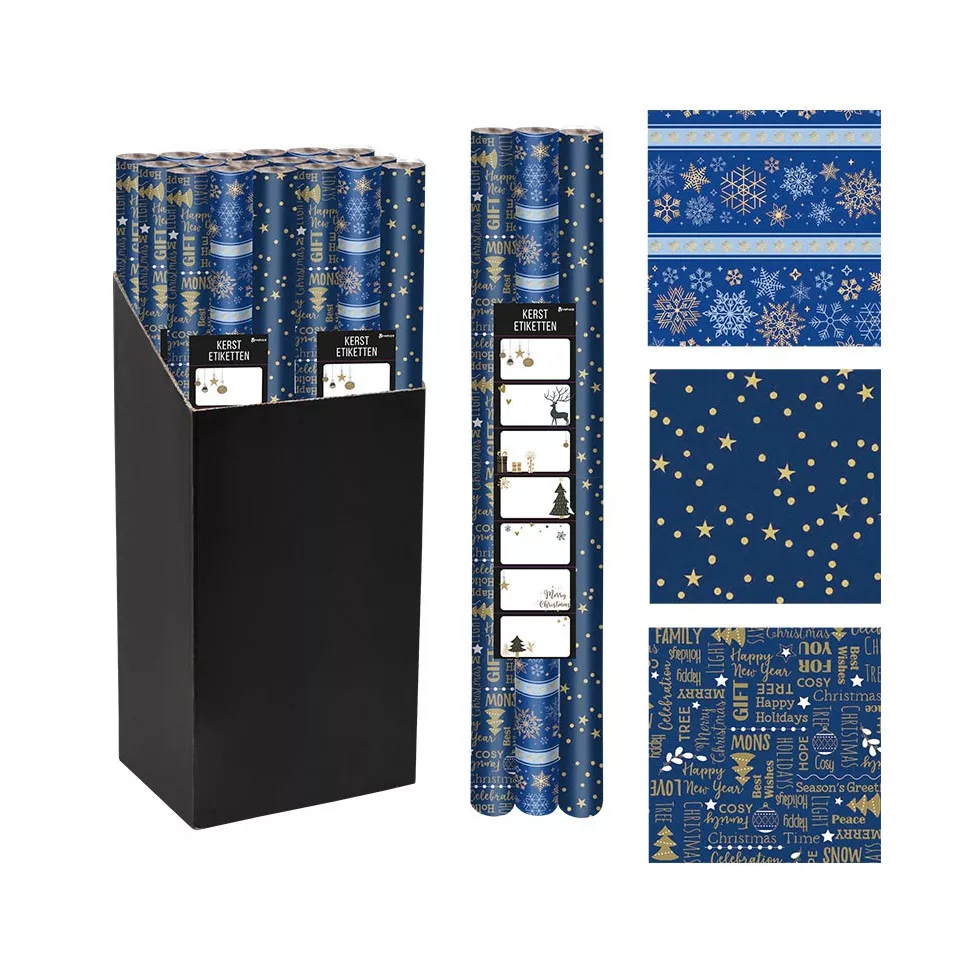 Christmas Gift Wrapping Paper, Blue,...
