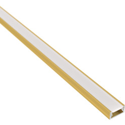 Profil Led appliquer Line mini 14x7mm alu or + cover opal / 2m