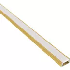 Line Mini 14x7mm Aluminum Surface Mounted LED Profile Gold with Opal Cover / 2m