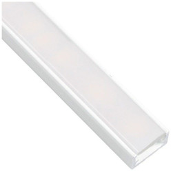 Profil Led appliquer Line mini 14x7mm alu blanc + cover opal / 2m