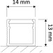 Profil Led appliquer Line 14x13mm alu noir + cover noir / 2m