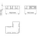 10mm Corner Connector for 8mm COB LED Strip Transparent per Piece
