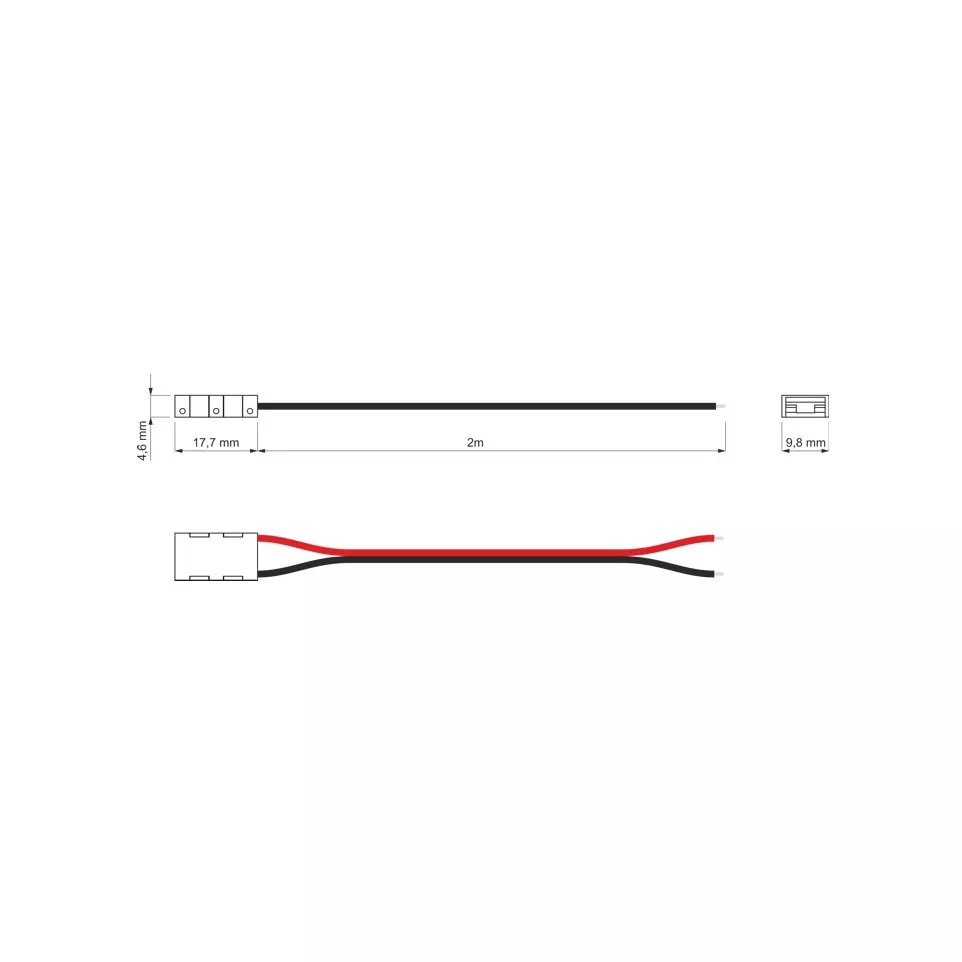 Minikabel 10mm COB LED-lint 8mm 3A 2m...