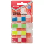 OFFICE products index, 12 x 43  mm, geassorteerde kleuren, blister van 4 x 35 tabs