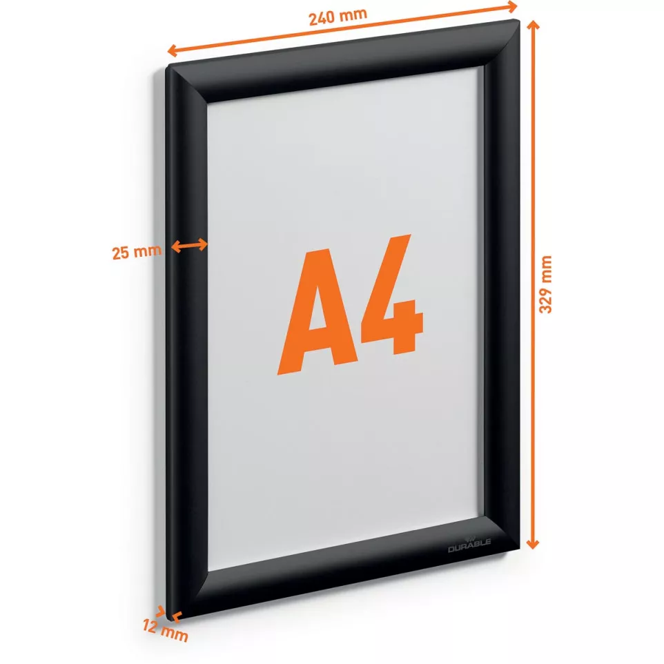 Durable A4 Poster Frame Black