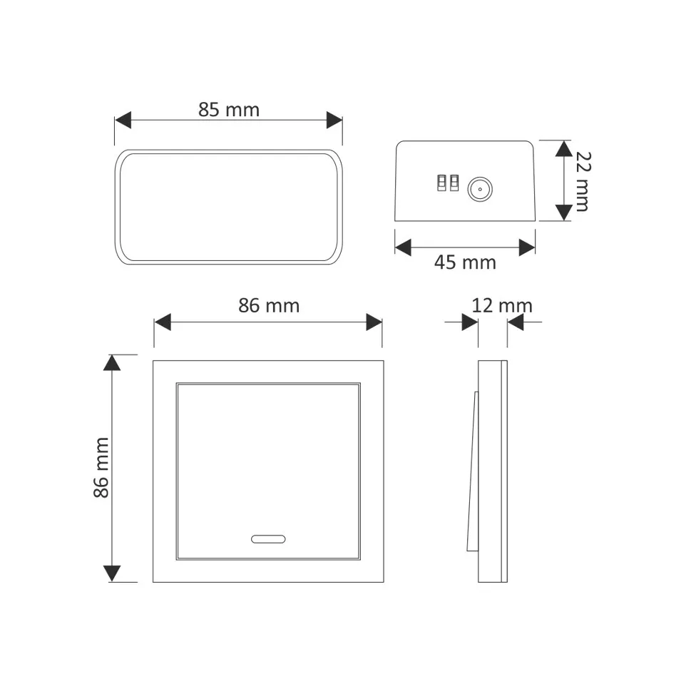 Dimmer+driver schakelaar mono witte...