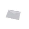 Pochette documents, fermeture velcro, ft A4, perforée, blanc, paquet de 10 pièces