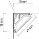 Futura LED Under Cabinet Bar with Touch Switch Aluminum 2000mm Left Cable per Piece