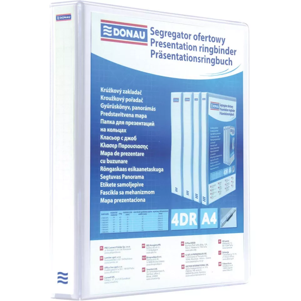 DONAU A4 D-shaped 4 Ring PP Binder...