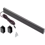 Slim LED Wardrobe Rail Bar with PIR Sensor Black Aluminum 1000mm Cable Left Side per Piece
