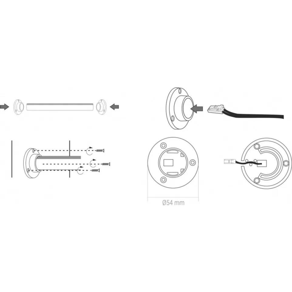 Railing Ø25mm LED garderoberail met...
