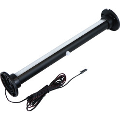 Barre de penderie Railing Ø25mm LED avec capteur PIR Alu noir  1400mm câble à gauche / PCE