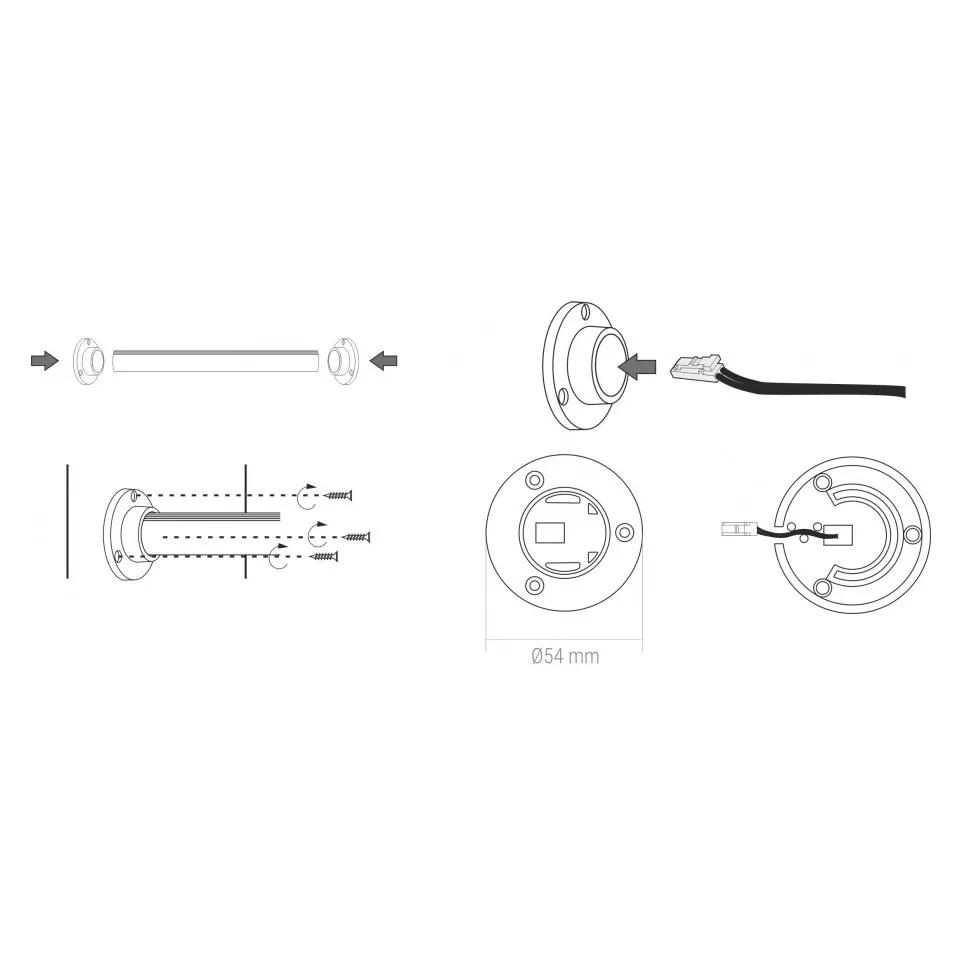 Black Aluminum LED Wardrobe Rail...