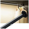 Railing Ø25mm LED garderoberail met zwarte aluminium PIR sensor 700mm linkse kabel / PCE