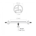 Railing Ø25mm LED garderobe rail met PIR sensor Alu 700mm rechtse kabel / PCE