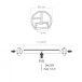 Wardrobe Hanging Rail Ø25mm LED with PIR Sensor Aluminum 700mm Right Cable per Piece