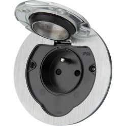 Initiale Thomson IP55 geborsteld aluminium ronde waterdichte wandcontactdoos / pce