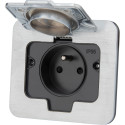Initiale Thomson IP55 geborsteld aluminium vierkant waterdicht stopcontact / pce