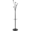Coat Rack with Umbrella Stand 5 Hooks Black