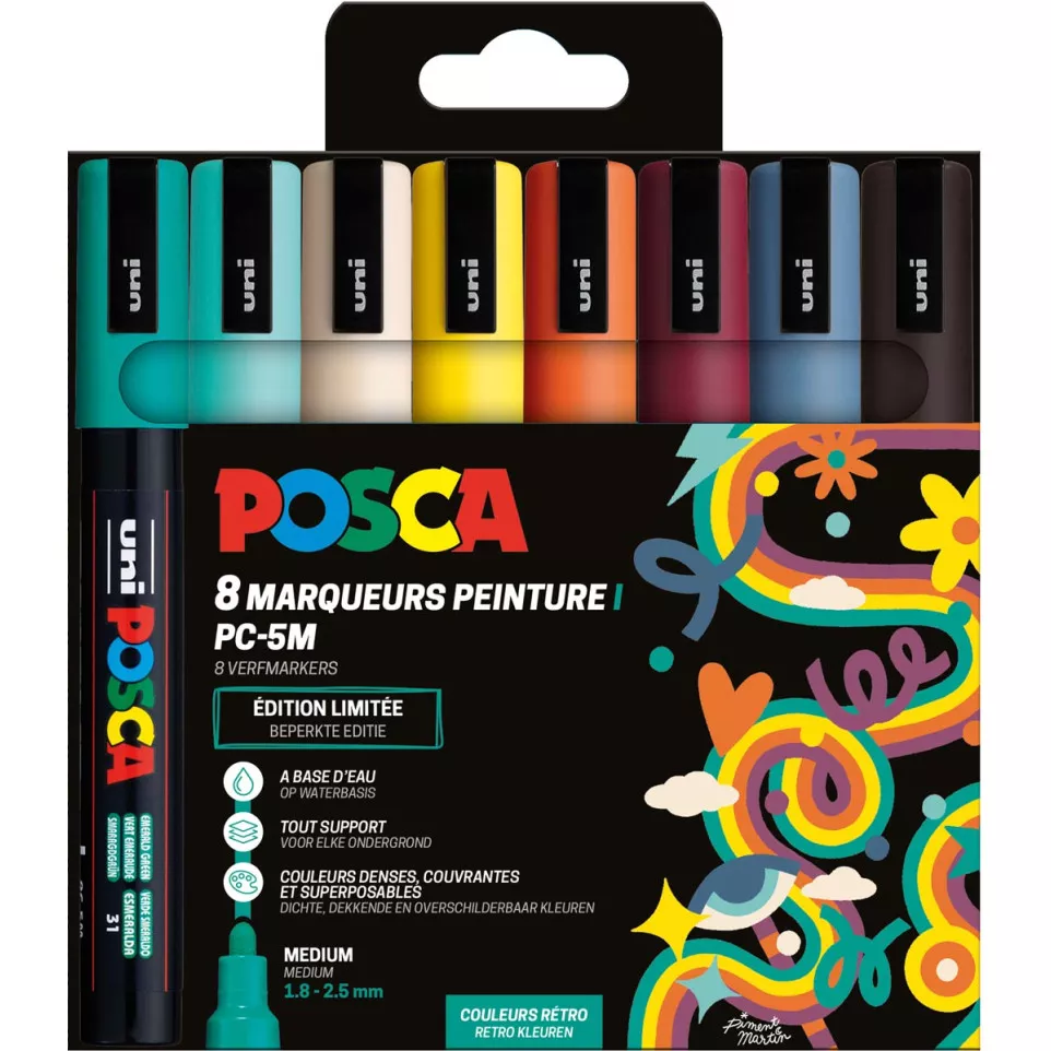 POSCA PC-5M Paint Marker Set, 1.8-2.5...