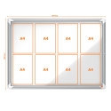 Nobo Premium Plus Magnetic Lockable Notice Board 8xA4