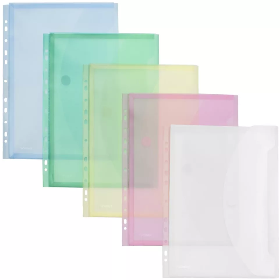 Foldersys A4 Punched Pockets Assorted...