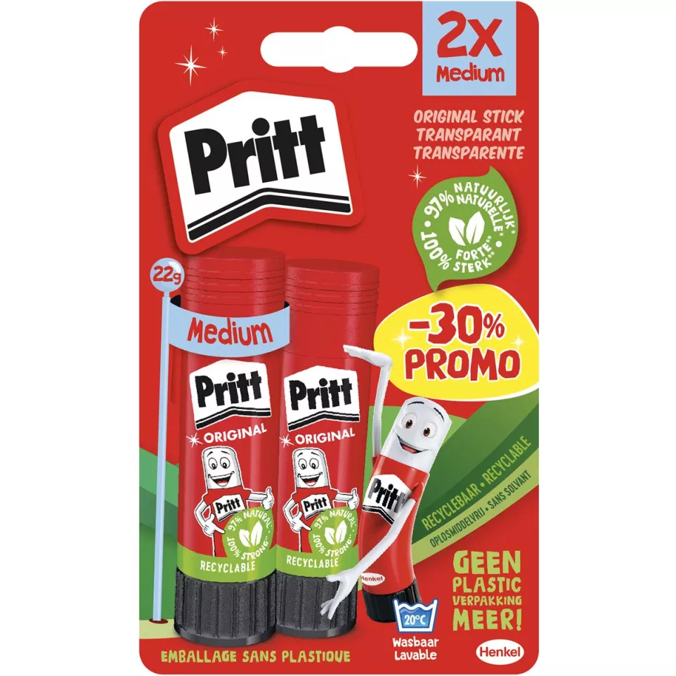 Pritt plakstift, 22 g, blister van 2...