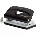 Q-CONNECT Light Duty Metal 2 Hole Punch, 10 Sheets, Black