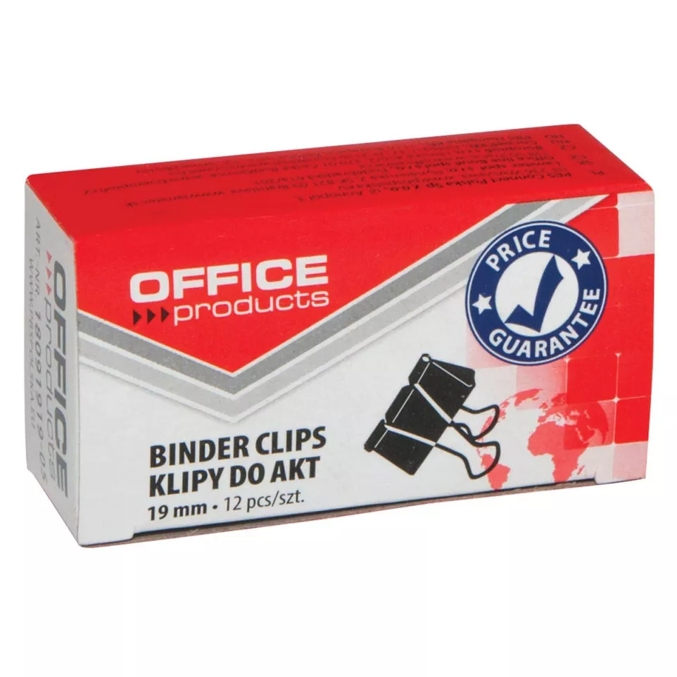 19mm Foldback Binder Clips Black Box...